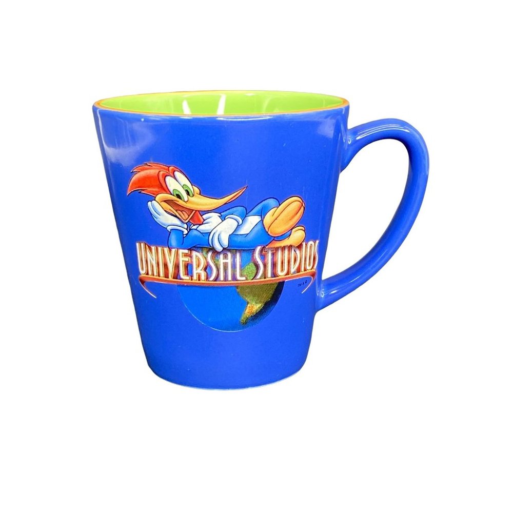 Woody Woodpecker Universal Studios Coffee Mug Walter Lantz Blue Green